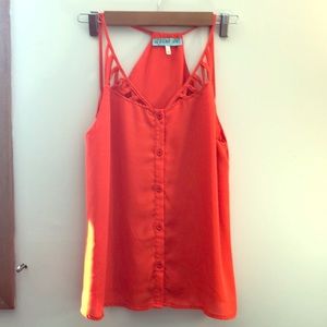 Silk orange tank